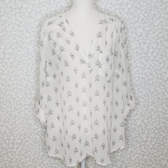 Maurices Tops - Maurices Sheer Blouse Arrows Chevron